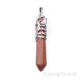 Tendance Ouest Hexagone Rouge Goldstone Alliage Pendentif Collier Bijoux Pendule